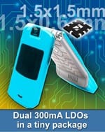 Semtech Introduces Small Dual 300mA LDO Linear Regulators