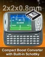 Semtech&rsquo;s New White LED Step-Up Converter Integrates Schottky Diode