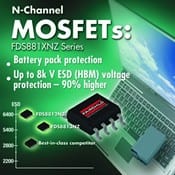 Fairchild Introduces N-Channel MOSFET Series for Notebook & Portable Battery Pack Protection Designs