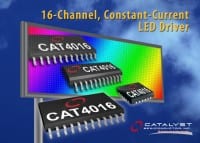 Catalyst Semi Addresses Large LED Video Displays With 16-Channel Constant-Current LED Driver