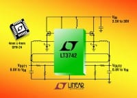 Linear Tech Adds Dual Output 100% Duty Cycle High Output Voltage Step-Down or Current Source DC-DC Controller
