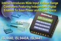 Intersil Introduces New Wide Input Voltage Range Controllers