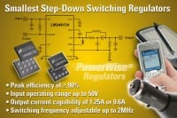 National Semi Introduces Small Step-Down Switching Regulators For Handheld Devices & Automotive Power Adapters