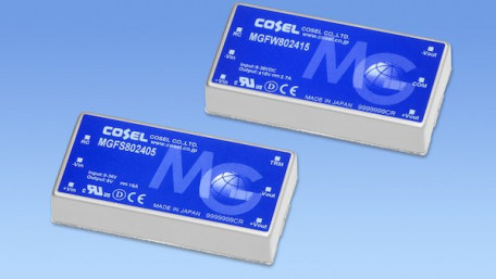 Cosel’s High-Reliability 80W DC-DC Converter Comes with 10-Year Warranty