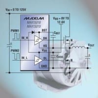 Maxim 125V, 3A, Half-Bridge MOSFET Drivers Are Pin Compatible With HIP2100IB/HIP2101IB