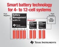 TI Smart Battery Technology Protects & Manages Multi-Cell Lithium Battery Systems