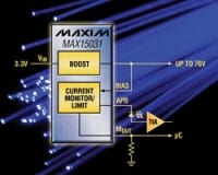 Maxim Offers Small Boost Converter With Current Monitor For APD-Biasing In Fiber Modules