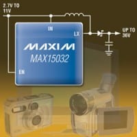 Maxim Low-Noise Step-Up Converter Delivers Up To 600mW From Tiny TDFN