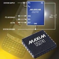 Maxim Complete Li+ Battery Monitor Integrates High-Side, Current-Sense Resistor In 3 x 3mm Package