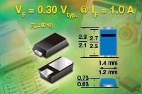 Vishay Releases Two New Schottky Rectifiers With 0.35V Forward Voltage Drops