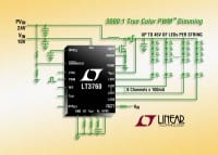 Linear Tech LED Driver Drives Up to Eight Channels of Ten 100mA LEDs