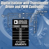 Analog Devices Introduces Digital Isolator with Integrated Transformer Driver & PWM Controller