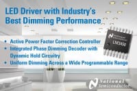 National Semi LED Driver Integrates Power Factor Correction and Phase Dimming Decoding to Provide Flicker-free, Uniform Dimming