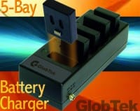 GlobTek Introduces Battery Pack & 5-Bay Battery Charger System for Mobile Handheld Equipment Applications