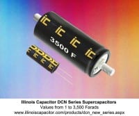 New Super Capacitors from Illinois Capacitor Reach 3,500 Farads for Power, Energy Storage and Audio Applications