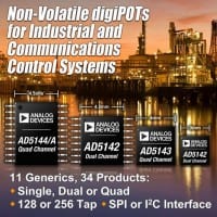 ADI’s Non-Volatile Digital Potentiometers Deliver Highest Bandwidth and Lowest Resistance Tolerance