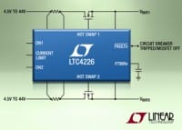 Dual Hot-Swap Controller with Flexible Current Limit Rides Through Load Surges