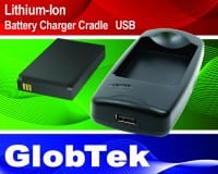 GlobTek Li-Ion Battery Charger Cradle Operates with USB 5V Input