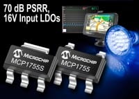 LDOs Provide Output Current of 300 mA / Input Voltage of 16V and High Noise Rejection