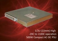 500W Half-U Format, Baseplate-Cooled Power Supplies Introduced