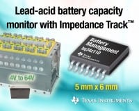 TI Unveils Gas-Gauge IC for Lead-Acid Batteries Used in UPS and E-Bikes
