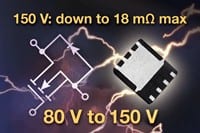 150-V N-Channel TrenchFET Offers On-Resistance Down to 18 mOhm for DC-DC Applications