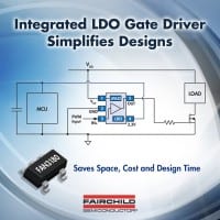 Fairchild’s Integrated Low-Side Gate Driver Incorporates 3.3-V LDO in 5-Lead SOT-23