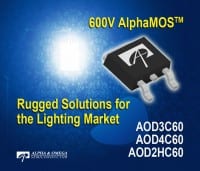 Alpha and Omega Expands its 600V MOSFET Offering for Lighting Applications