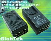 Wall Plug-In Changeable Blade/Tip PoE Active Injector Midspan