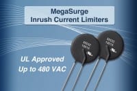 NTC Thermistors Certified to UL 1434 for Single- and Three-Phase Voltages to 480Vac