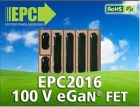 EPC Expands eGaN FET Family with 100V / 16 milliohm Power Transistor