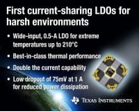 TI unveils Current-Sharing LDOs for Harsh Environments