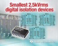 TI Claims smallest 2.5-kVrms Digital Isolation Devices