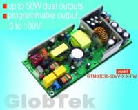 50W Programmable Dual-Output Open-Frame Power Supply Meets Medical Specs