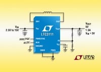 15V / 1.5A Monolithic Synchronous Buck-Boost DC-DC features 95% Efficiency