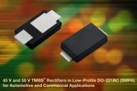 Vishay Launches 45-V and 50-V TMBS Rectifiers with Low 0.95 mm Profile