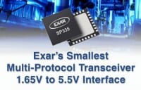 Exar Intros Multiprotocol Transceiver in 5x5mm QFN Package