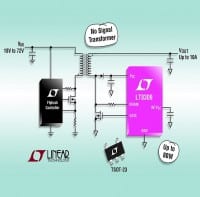 Flyback Synchronous Rectifier Driver Provides 10A Output