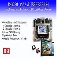 ISSI Enters the Automotive LED Lighting Market with Backlight Drivers