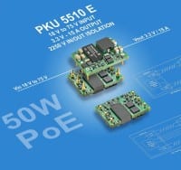 50W Ultra-Wide-Input Sixteenth-Brick Simplifies PoE and Telecoms Applications