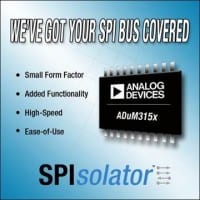 Digital Isolators Optimized for SPI Communications Applications