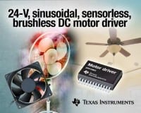 24-V, Sinusoidal, Sensorless BLDC Motor Drive