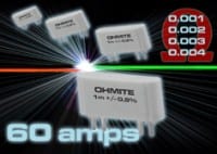 Rated up to 60A Current Sense Resistors offer Stability and Accuracy