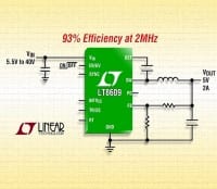 2A Synchronous Step-Down 2MHz DC-DC Delivers 93% Efficiency
