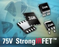 Surface-Mount 75V FETs Feature Ultra-low Rds(on) for Industrial Applications