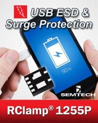 TVS Protection Device for USB 2.0 Interfaces on Portable Devices