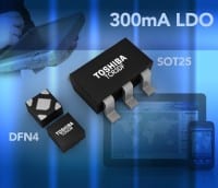 Ultra-miniature LDOs provide 300mA Output Current