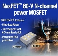 1.2-mm&sup2; 60-V 54m&Omega; N-channel MOSFET
