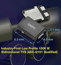 Bidirectional 1500W TVS with 1.1 mm Profile