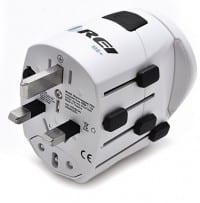World Travel Power Plug Adapter with Dual USB Charger